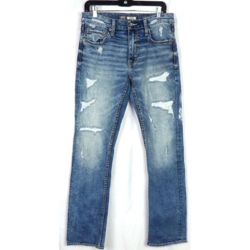 Buckle BKE JAKE Distressed Stretch Straight Leg Denim‎ Jeans Men's 31 X 32